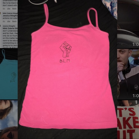 Tops - blm pink tank top